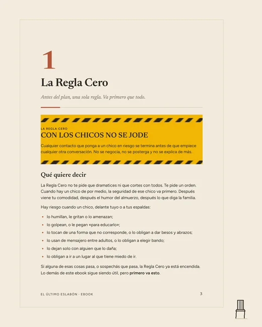 Página de El Último Eslabón con la Regla Cero y las líneas de ayuda